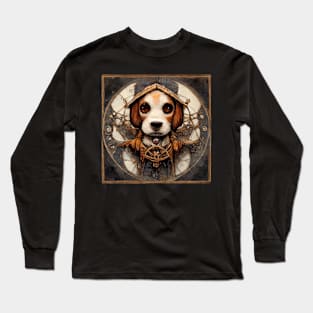 Beagle Surreal Steampunk Artwork, Dog Lover Long Sleeve T-Shirt